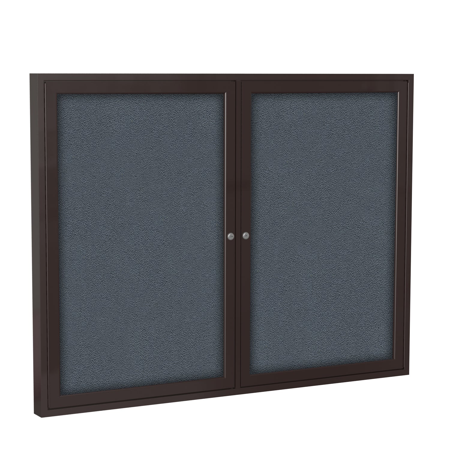 Ghent 2 Door Enclosed Fabric Bulletin Board, Bronze Aluminum Frame, 3'H x 4'W (GHE - PB23648F - XX) - SchoolOutlet