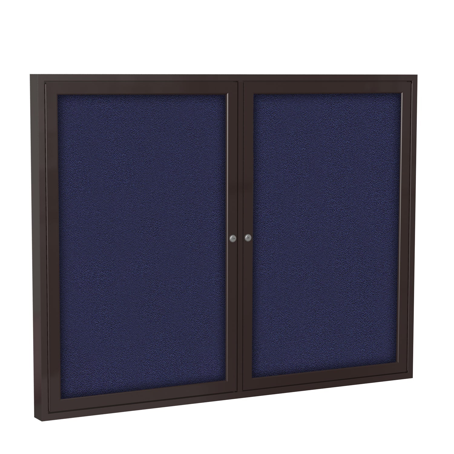 Ghent 2 Door Enclosed Fabric Bulletin Board, Bronze Aluminum Frame, 3'H x 4'W (GHE - PB23648F - XX) - SchoolOutlet