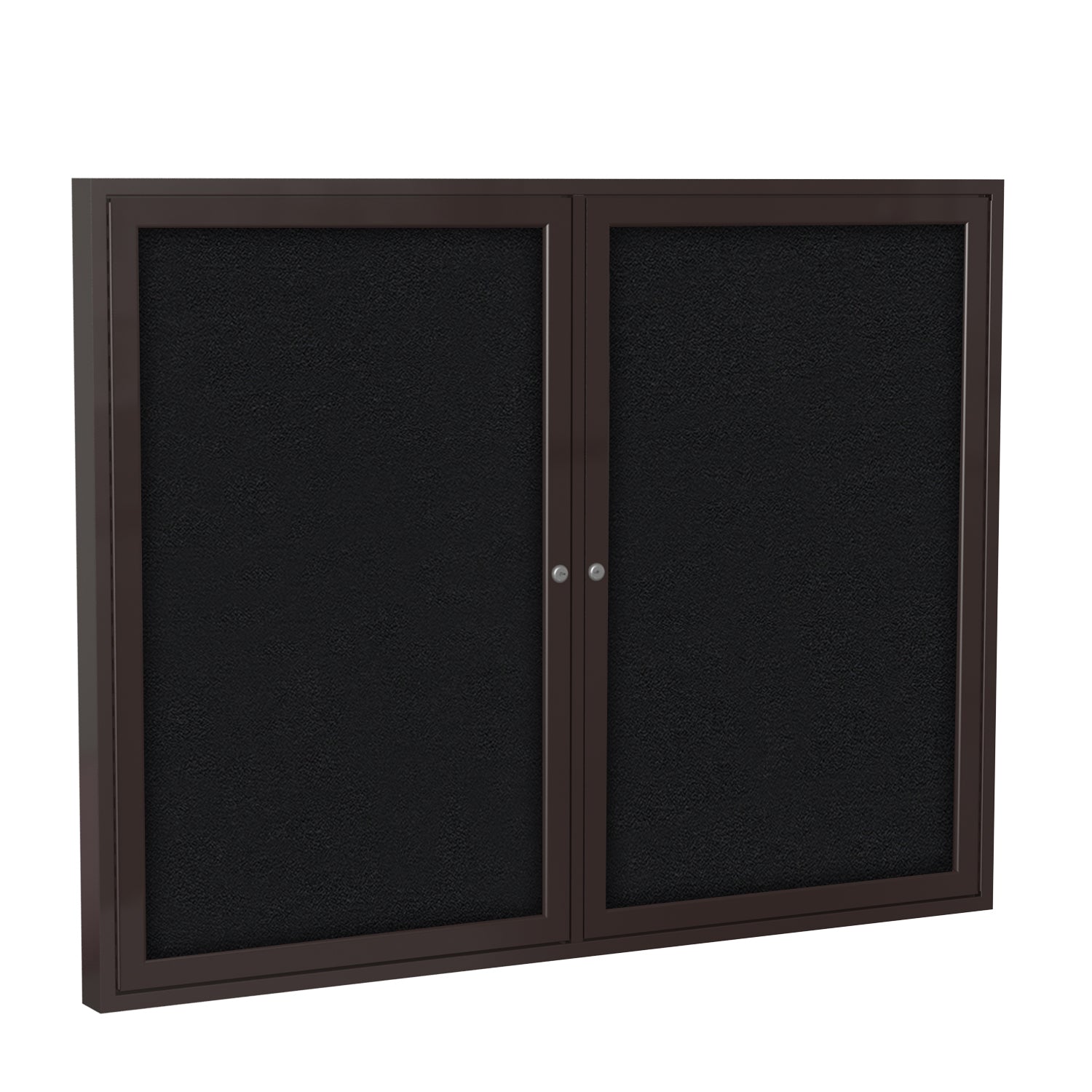 Ghent 2 Door Enclosed Fabric Bulletin Board, Bronze Aluminum Frame, 3'H x 4'W (GHE - PB23648F - XX) - SchoolOutlet