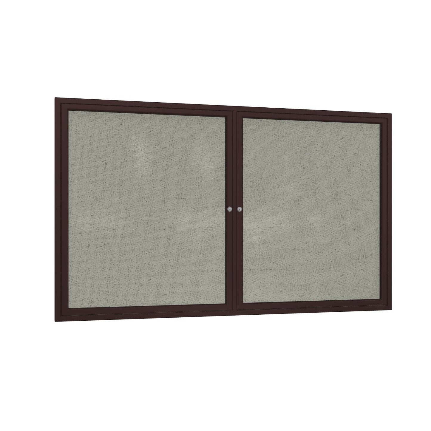 Ghent 2 Door Enclosed Fabric Bulletin Board, Bronze Aluminum Frame, 3'H x 4'W (GHE - PB23648F - XX) - SchoolOutlet