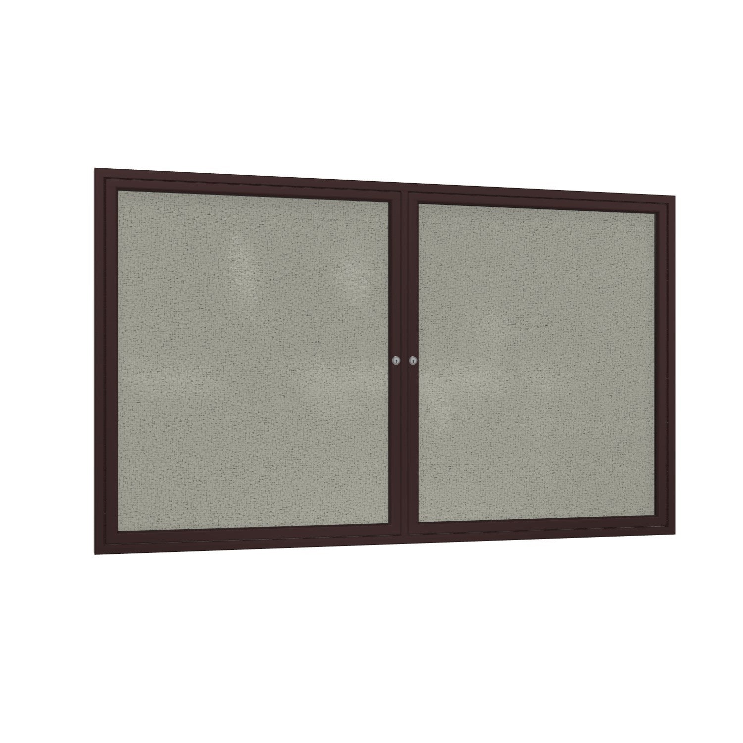 Ghent 2 Door Enclosed Fabric Bulletin Board, Bronze Aluminum Frame, 3'H x 4'W (GHE - PB23648F - XX) - SchoolOutlet