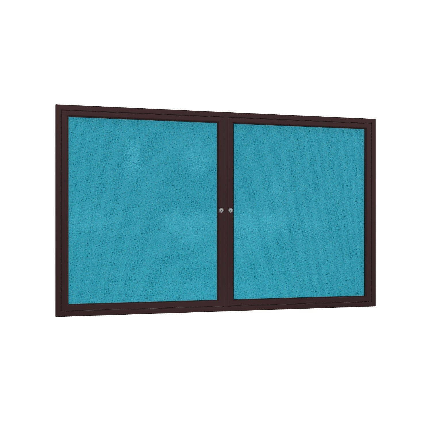 Ghent 2 Door Enclosed Fabric Bulletin Board, Bronze Aluminum Frame, 3'H x 4'W (GHE - PB23648F - XX) - SchoolOutlet