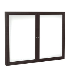 Ghent 2 Door Enclosed Porcelain Whiteboard, Magnetic, Bronze Frame, 3'H x 4'W (GHE-PB23648M-M1)