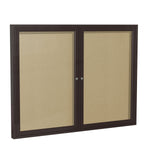 Ghent Indoor/Outdoor Enclosed Vinyl Bulletin Board, Bronze Aluminum Frame, 3'H x 4'W, 2 Door (GHE - PB23648VX - XXX) - SchoolOutlet