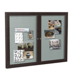 Ghent Indoor/Outdoor Enclosed Vinyl Bulletin Board, Bronze Aluminum Frame, 3'H x 4'W, 2 Door (GHE - PB23648VX - XXX) - SchoolOutlet