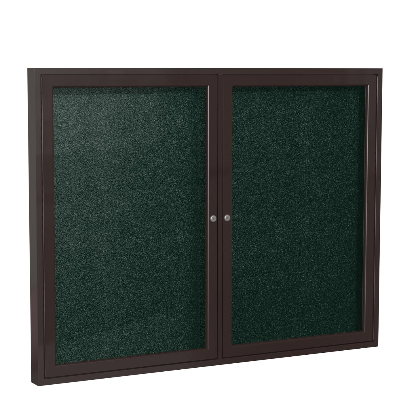 Ghent Indoor/Outdoor Enclosed Vinyl Bulletin Board, Bronze Aluminum Frame, 3'H x 4'W, 2 Door (GHE - PB23648VX - XXX) - SchoolOutlet