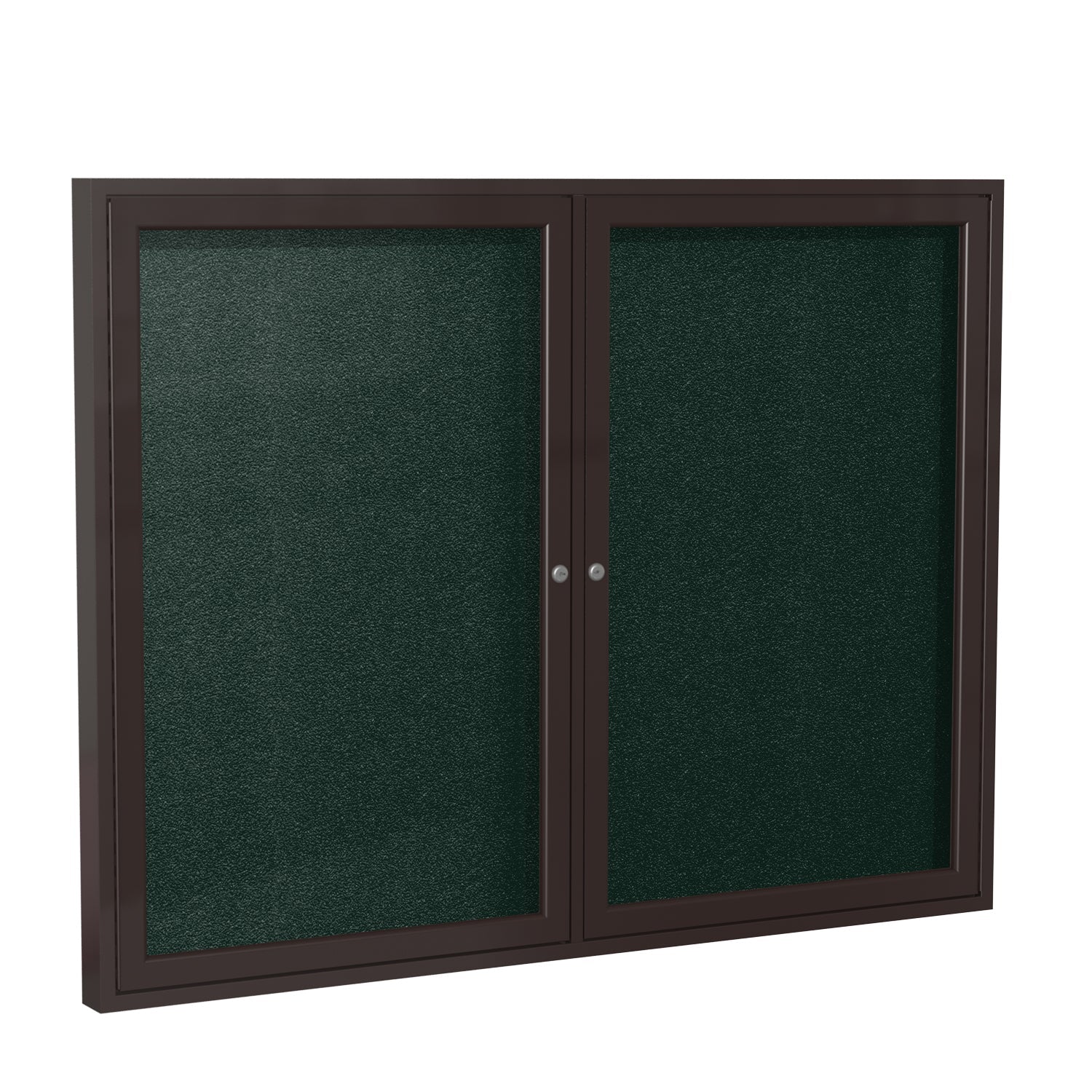 Ghent Indoor/Outdoor Enclosed Vinyl Bulletin Board, Bronze Aluminum Frame, 3'H x 4'W, 2 Door (GHE - PB23648VX - XXX) - SchoolOutlet