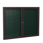 Ghent Indoor/Outdoor Enclosed Vinyl Bulletin Board, Bronze Aluminum Frame, 3'H x 4'W, 2 Door (GHE - PB23648VX - XXX) - SchoolOutlet