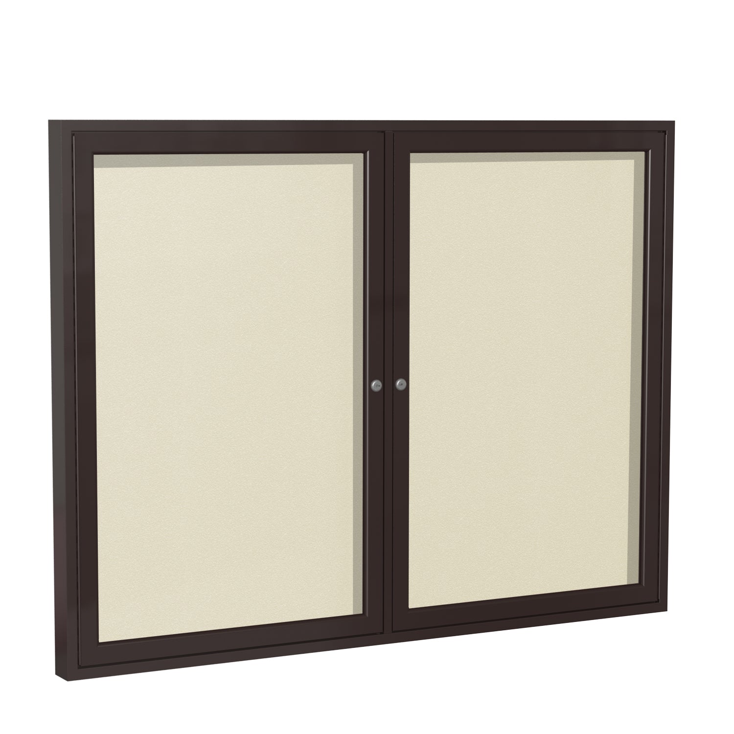 Ghent Indoor/Outdoor Enclosed Vinyl Bulletin Board, Bronze Aluminum Frame, 3'H x 4'W, 2 Door (GHE - PB23648VX - XXX) - SchoolOutlet