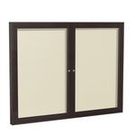 Ghent Indoor/Outdoor Enclosed Vinyl Bulletin Board, Bronze Aluminum Frame, 3'H x 4'W, 2 Door (GHE - PB23648VX - XXX) - SchoolOutlet