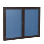 Ghent Indoor/Outdoor Enclosed Vinyl Bulletin Board, Bronze Aluminum Frame, 3'H x 4'W, 2 Door (GHE - PB23648VX - XXX) - SchoolOutlet
