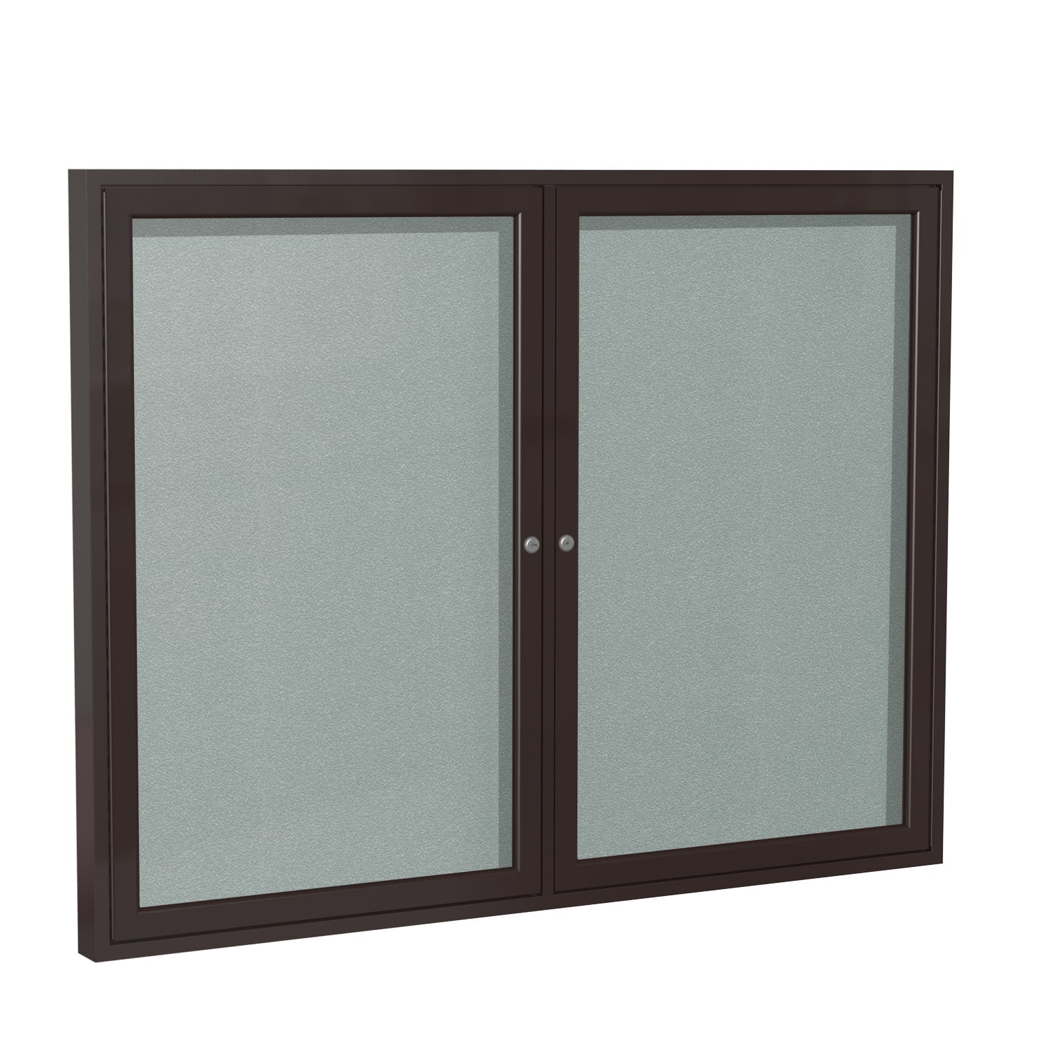 Ghent Indoor/Outdoor Enclosed Vinyl Bulletin Board, Bronze Aluminum Frame, 3'H x 4'W, 2 Door (GHE - PB23648VX - XXX) - SchoolOutlet