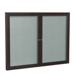 Ghent Indoor/Outdoor Enclosed Vinyl Bulletin Board, Bronze Aluminum Frame, 3'H x 4'W, 2 Door (GHE - PB23648VX - XXX) - SchoolOutlet