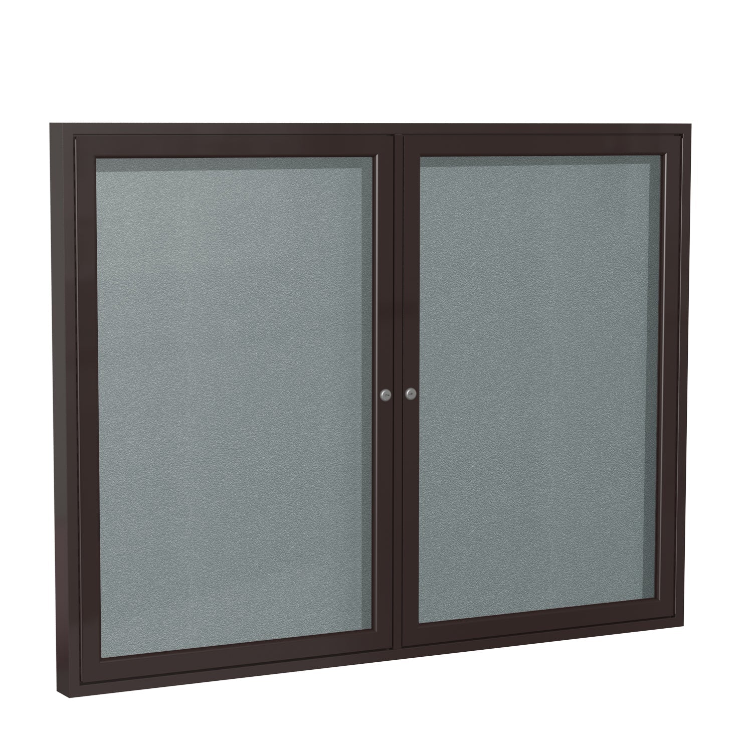 Ghent Indoor/Outdoor Enclosed Vinyl Bulletin Board, Bronze Aluminum Frame, 3'H x 4'W, 2 Door (GHE - PB23648VX - XXX) - SchoolOutlet
