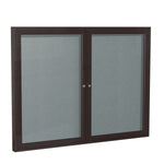 Ghent Indoor/Outdoor Enclosed Vinyl Bulletin Board, Bronze Aluminum Frame, 3'H x 4'W, 2 Door (GHE - PB23648VX - XXX) - SchoolOutlet
