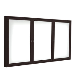Ghent 3 Door Enclosed Porcelain Whiteboard, Magnetic, Bronze Frame, 3'H x 6'W (GHE-PB33672M-M1)