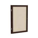 Ghent 1 Door Enclosed Fabric Bulletin Board, Walnut Wood Frame, 3'H x 2'W (GHE - PN13624F - XX) - SchoolOutlet
