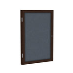 Ghent 1 Door Enclosed Fabric Bulletin Board, Walnut Wood Frame, 3'H x 2'W (GHE - PN13624F - XX) - SchoolOutlet