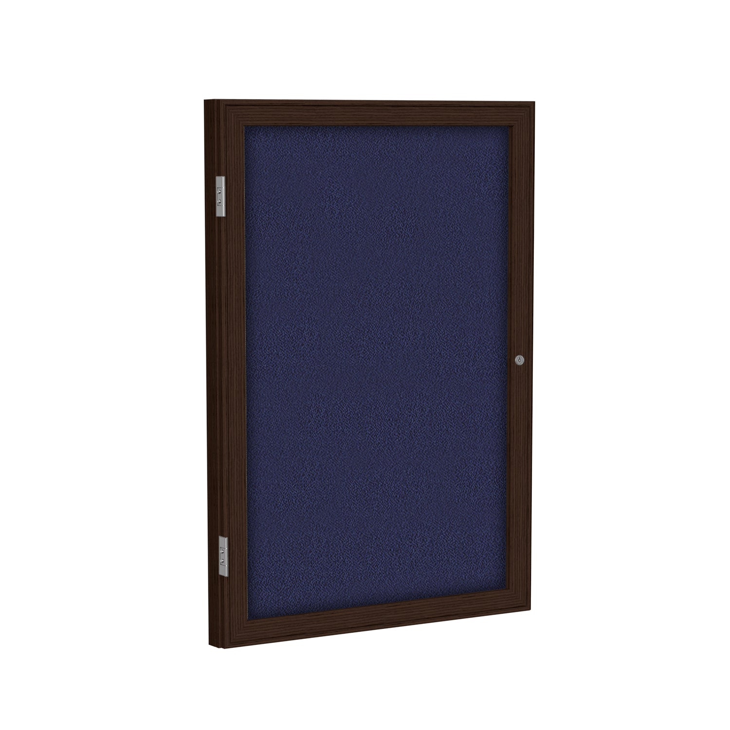 Ghent 1 Door Enclosed Fabric Bulletin Board, Walnut Wood Frame, 3'H x 2'W (GHE - PN13624F - XX) - SchoolOutlet