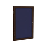 Ghent 1 Door Enclosed Fabric Bulletin Board, Walnut Wood Frame, 3'H x 2'W (GHE - PN13624F - XX) - SchoolOutlet