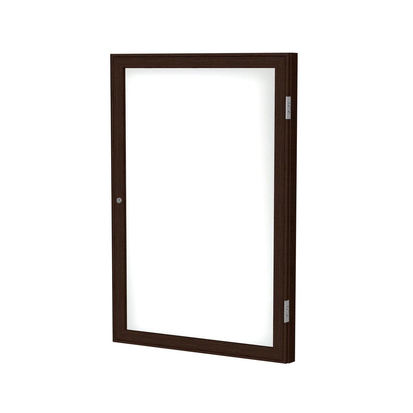 Ghent 1 Door Enclosed Porcelain Whiteboard, Magnetic, Walnut Wood Frame, 3'H x 2'W (GHE - PN13624M - M1) - SchoolOutlet