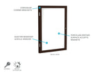 Ghent 1 Door Enclosed Porcelain Whiteboard, Magnetic, Walnut Wood Frame, 3'H x 2'W (GHE - PN13624M - M1) - SchoolOutlet