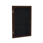Ghent 1 Door Enclosed Recycled Rubber Bulletin Board, Walnut Wood Frame, 3'H x 2'W (GHE - PN13624TR - XX) - SchoolOutlet