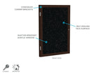 Ghent 1 Door Enclosed Recycled Rubber Bulletin Board, Walnut Wood Frame, 3'H x 2'W (GHE - PN13624TR - XX) - SchoolOutlet