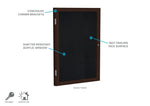 Ghent 1 Door Enclosed Recycled Rubber Bulletin Board, Walnut Wood Frame, 3'H x 2'W (GHE - PN13624TR - XX) - SchoolOutlet