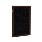 Ghent 1 Door Enclosed Recycled Rubber Bulletin Board, Walnut Wood Frame, 3'H x 2'W (GHE - PN13624TR - XX) - SchoolOutlet