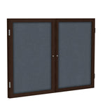 Ghent 2 Door Enclosed Fabric Bulletin Board, Walnut Wood Frame, 3'H x 4'W (GHE - PN23648F - XX) - SchoolOutlet