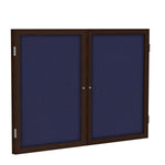 Ghent 2 Door Enclosed Fabric Bulletin Board, Walnut Wood Frame, 3'H x 4'W (GHE - PN23648F - XX) - SchoolOutlet