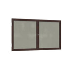 Ghent 2 Door Enclosed Fabric Bulletin Board, Walnut Wood Frame, 3'H x 4'W (GHE - PN23648F - XX) - SchoolOutlet