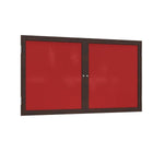 Ghent 2 Door Enclosed Fabric Bulletin Board, Walnut Wood Frame, 3'H x 4'W (GHE - PN23648F - XX) - SchoolOutlet