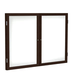 Ghent 2 Door Enclosed Porcelain Whiteboard, Magnetic, Walnut Wood Frame, 3'H x 4'W (GHE - PN23648M - M1) - SchoolOutlet