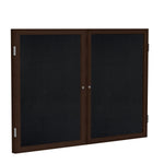 Ghent 2 Door Enclosed Recycled Rubber Bulletin Board, Walnut Wood Frame, 3'H x 4'W (GHE - PN23648TR - XX) - SchoolOutlet