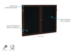 Ghent 2 Door Enclosed Recycled Rubber Bulletin Board, Walnut Wood Frame, 3'H x 4'W (GHE - PN23648TR - XX) - SchoolOutlet