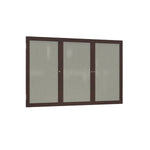 Ghent 3 Door Enclosed Fabric Bulletin Board, Walnut Wood Frame, 3'H x 6'W (GHE - PN33672F - XX) - SchoolOutlet