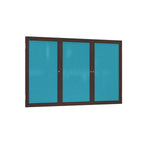 Ghent 3 Door Enclosed Fabric Bulletin Board, Walnut Wood Frame, 3'H x 6'W (GHE - PN33672F - XX) - SchoolOutlet