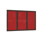Ghent 3 Door Enclosed Fabric Bulletin Board, Walnut Wood Frame, 3'H x 6'W (GHE - PN33672F - XX) - SchoolOutlet