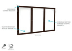Ghent 3 Door Enclosed Porcelain Whiteboard, Magnetic, Walnut Wood Frame, 3'H x 6'W (GHE - PN33672M - M1) - SchoolOutlet