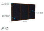 Ghent 3 Door Enclosed Recycled Rubber Bulletin Board, Walnut Wood Frame, 3'H x 6'W (GHE - PN33672TR - XX) - SchoolOutlet