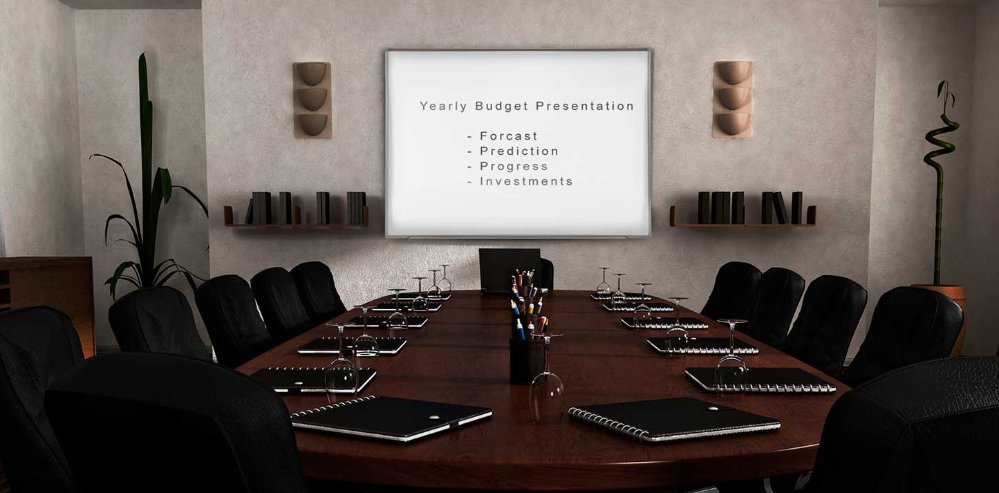 Ghent Proma Magnetic Porcelain Projection Whiteboard, Aluminum Frame, 3'H x 4'W (GHE - PRM1 - 34 - 4) - SchoolOutlet