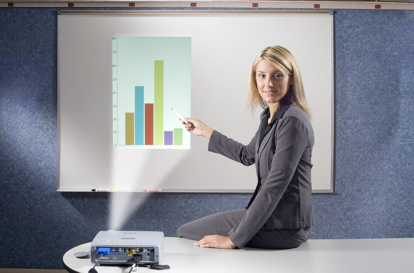 Ghent Proma Magnetic Porcelain Projection Whiteboard, Aluminum Frame, 4'H x 4'W (GHE - PRM1 - 44 - 4) - SchoolOutlet