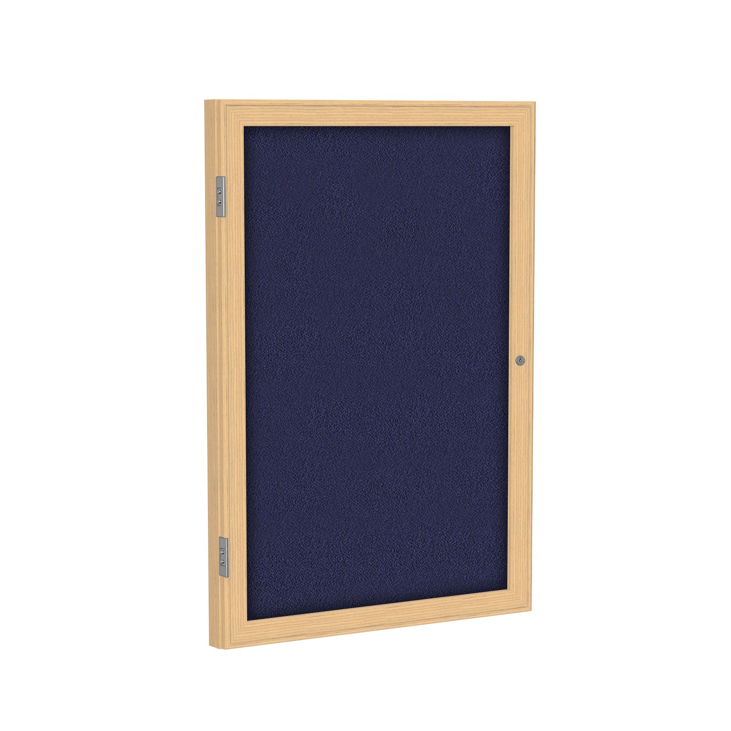 Ghent 1 Door Enclosed Fabric Bulletin Board, Oak Wood Frame, 3'H x 2'W (GHE - PW13624F - XX) - SchoolOutlet