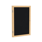 Ghent 1 Door Enclosed Fabric Bulletin Board, Oak Wood Frame, 3'H x 2'W (GHE - PW13624F - XX) - SchoolOutlet