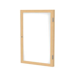 Ghent 1 Door Enclosed Porcelain Whiteboard, Magnetic, Oak Wood Frame, 3'H x 2'W (GHE-PW13624M-M1)