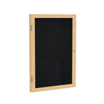 Ghent 1 Door Enclosed Recycled Rubber Bulletin Board, Oak Wood Frame, 3'H x 2'W (GHE - PW13624TR - XX) - SchoolOutlet