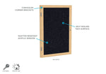 Ghent 1 Door Enclosed Recycled Rubber Bulletin Board, Oak Wood Frame, 3'H x 2'W (GHE - PW13624TR - XX) - SchoolOutlet