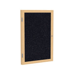 Ghent 1 Door Enclosed Recycled Rubber Bulletin Board, Oak Wood Frame, 3'H x 2'W (GHE - PW13624TR - XX) - SchoolOutlet
